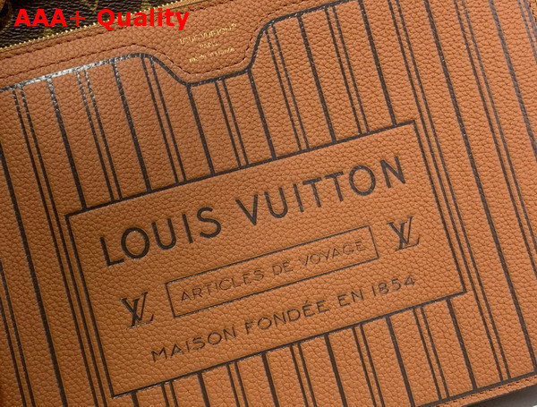 Louis Vuitton Neverfull Inside Out MM Tan Cowhide Leather and Monogram Coated Canvas M12061 Replica