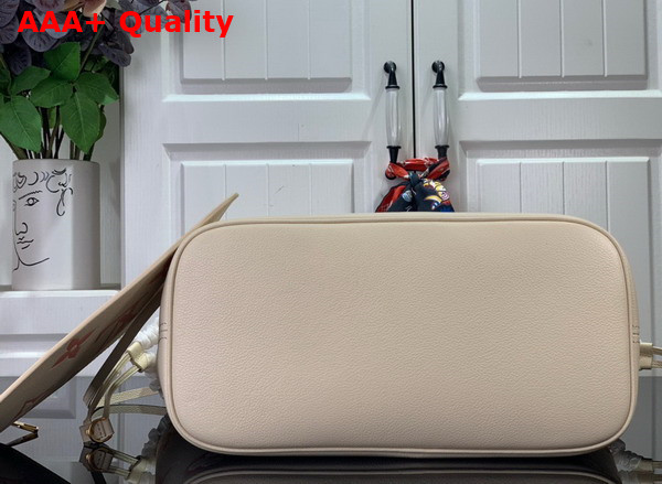 Louis Vuitton Neverfull MM Bicolor Monogram Empreinte Leather Creme Rose Trianon M21579 Replica