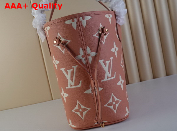 Louis Vuitton Neverfull MM Bicolor Monogram Empreinte Leather Trianon Pink Cream M46329 Replica