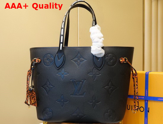 Louis Vuitton Neverfull MM Black Monogram Empreinte Leather M45856 Replica