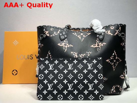 Louis Vuitton Neverfull MM Black Monogram Print Canvas Replica