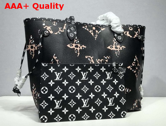 Louis Vuitton Neverfull MM Black Monogram Print Canvas Replica