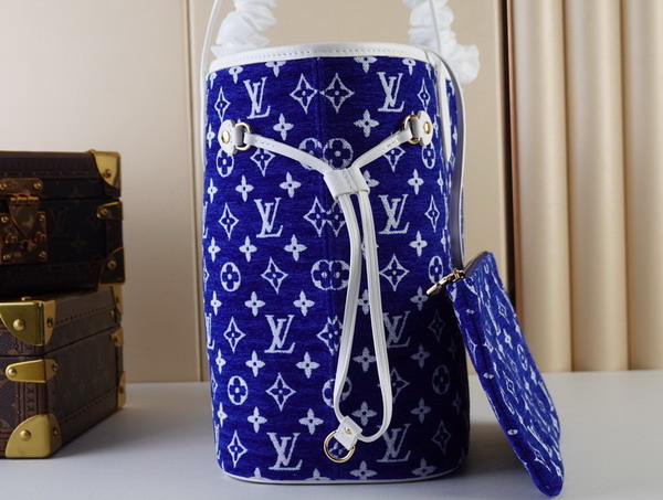 Louis Vuitton Neverfull MM Blue Monogram Jacquard Velvet M46220 Replica