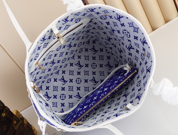 Louis Vuitton Neverfull MM Blue Monogram Jacquard Velvet M46220 Replica