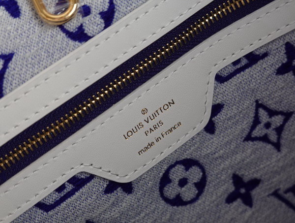 Louis Vuitton Neverfull MM Blue Monogram Jacquard Velvet M46220 Replica