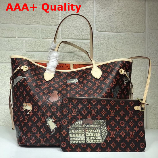 Louis Vuitton Neverfull MM Brown and Orange Transformed Monogram Canvas M44441 Replica