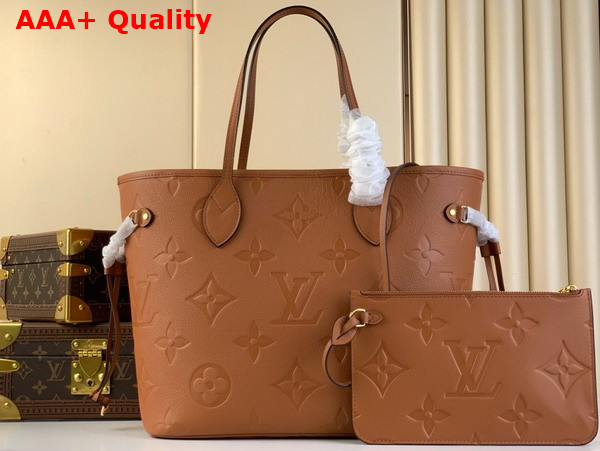 Louis Vuitton Neverfull MM Cognac Monogram Empreinte Leather M12605 Replica