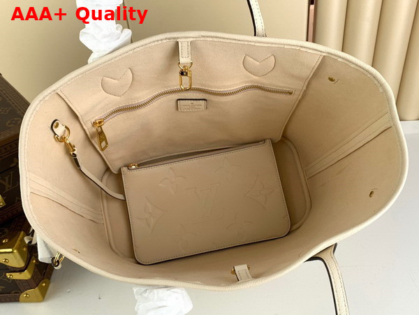 Louis Vuitton Neverfull MM Creme Monogram Empreinte Leather M46676 Replica