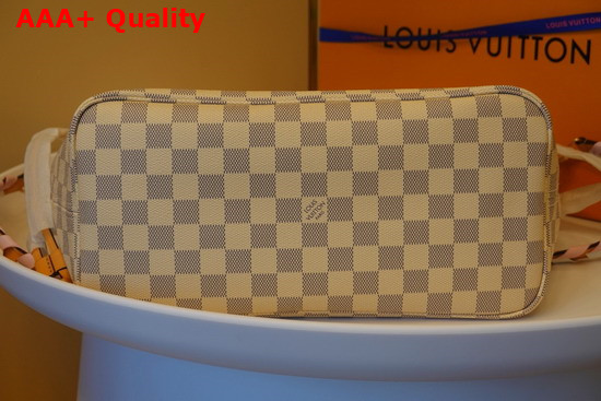 Louis Vuitton Neverfull MM Damier Azur Canvas with a Shoulder Strap in Two Color Braided Leather N50047 Replica