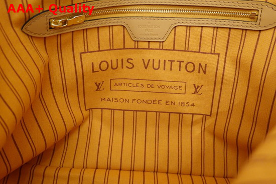 Louis Vuitton Neverfull MM Damier Azur Canvas with a Shoulder Strap in Two Color Braided Leather N50047 Replica