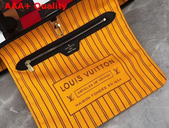 Louis Vuitton Neverfull MM Maxi Woven Monogram Canvas and Multicolor Calf Leather Replica