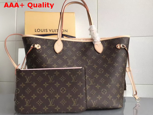 Louis Vuitton Neverfull MM Monogram Canvas Pink Interior Replica