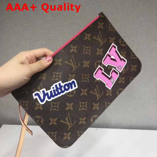 Louis Vuitton Neverfull MM Monogram Coated Canvas with Applied and Printed Patches M43988 Replica