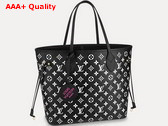 Louis Vuitton Neverfull MM Monogram Empreinte Leather Black White M46103 Replica