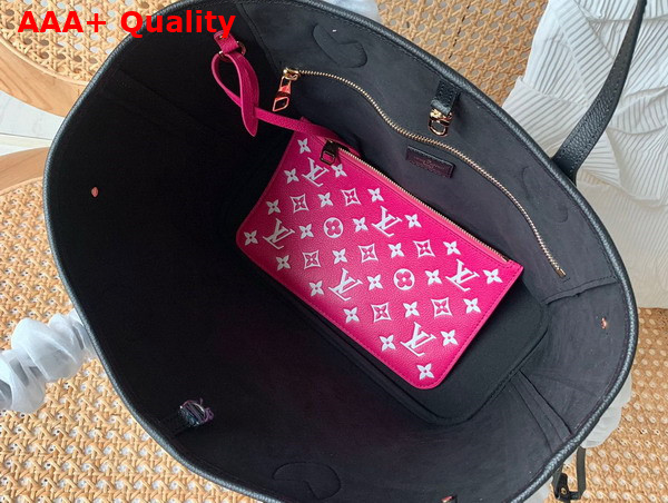 Louis Vuitton Neverfull MM Monogram Empreinte Leather Black White M46103 Replica