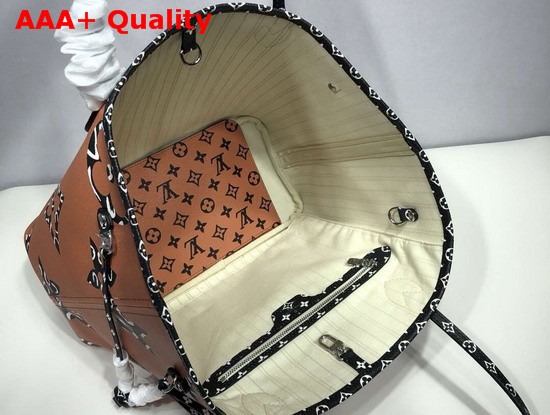 Louis Vuitton Neverfull MM Orange Monogram Print Canvas Replica