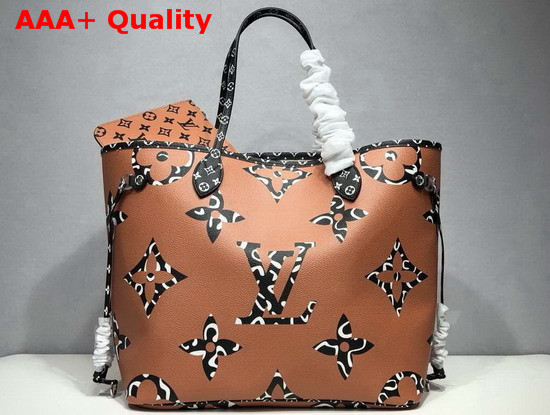 Louis Vuitton Neverfull MM Orange Monogram Print Canvas Replica