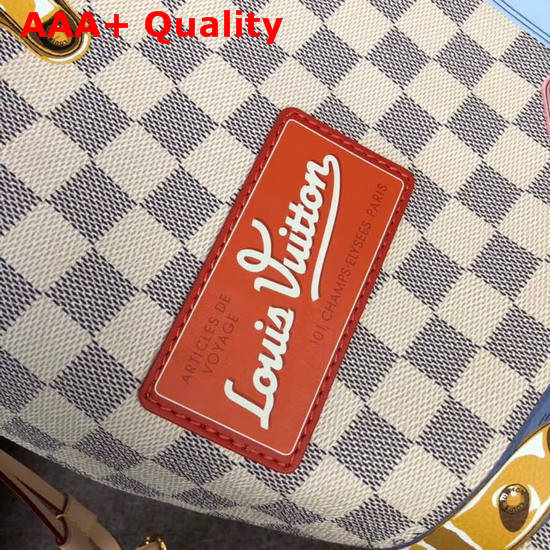 Louis Vuitton Neverfull MM Printed Damier Azur Canvas Replica