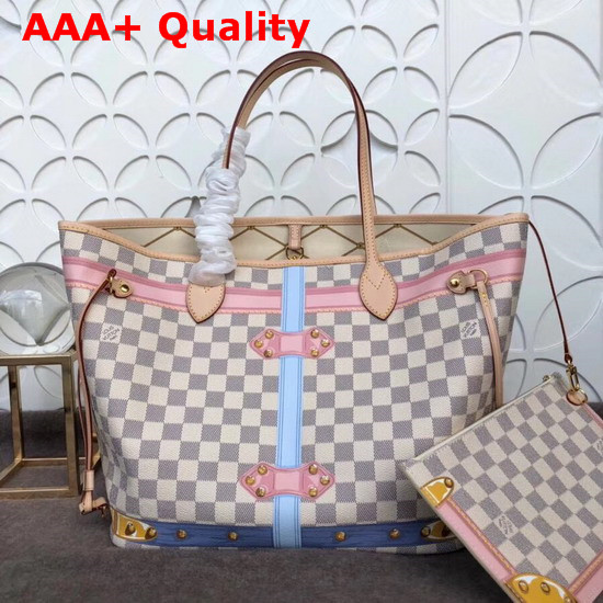 Louis Vuitton Neverfull MM Printed Damier Azur Canvas Replica