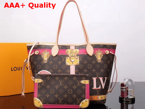 Louis Vuitton Neverfull MM Printed Monogram Canvas and Leather Patches Replica