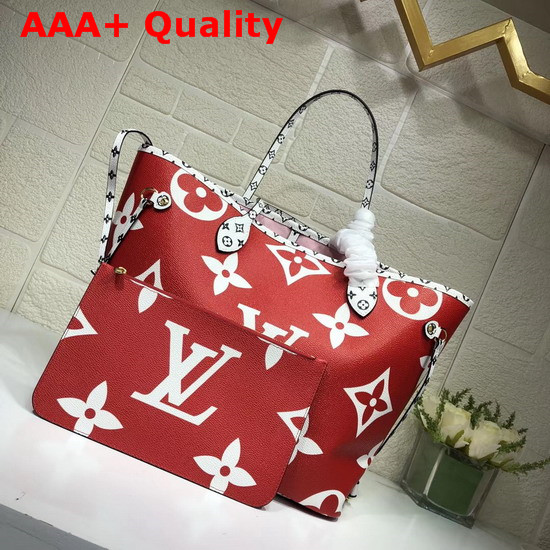 Louis Vuitton Neverfull MM Red Monogram Canvas Replica