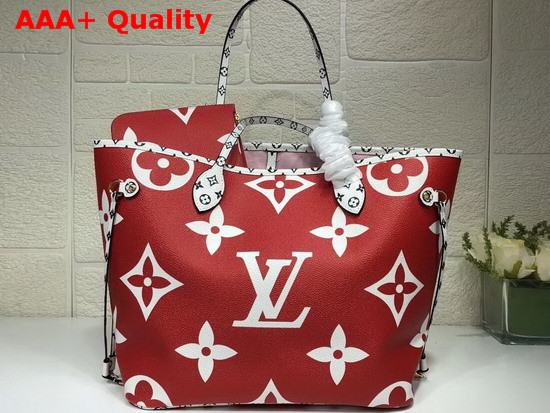 Louis Vuitton Neverfull MM Red Monogram Canvas Replica