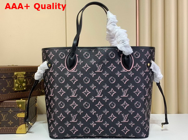 Louis Vuitton Neverfull MM Tote Bag in Black Monogram Coated Canvas M46137 Replica