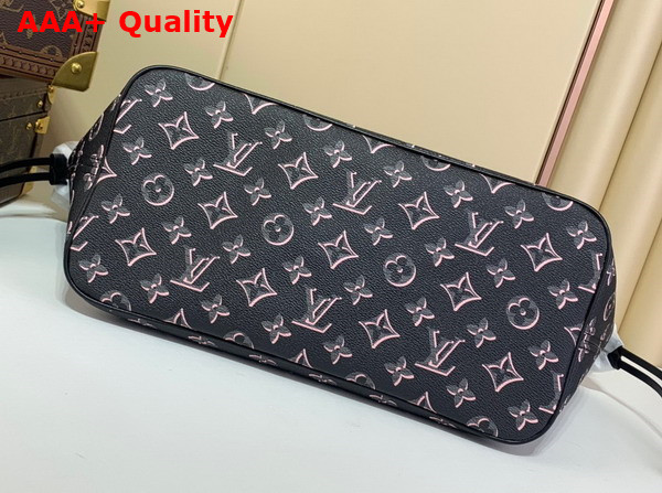 Louis Vuitton Neverfull MM Tote Bag in Black Monogram Coated Canvas M46137 Replica