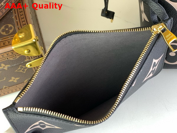 Louis Vuitton Neverfull MM Tote Bag in Black and Beige Monogram Empreinte Leather M58907 Replica