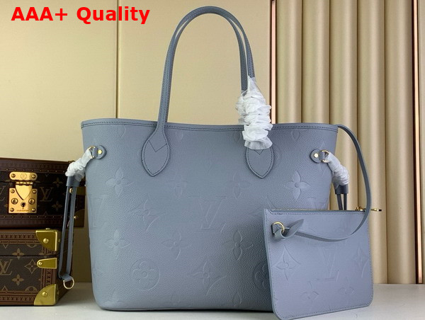 Louis Vuitton Neverfull MM Tote Bag in Sky Blue Monogram Empreinte Leather Replica