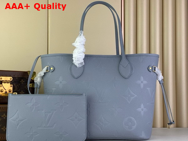 Louis Vuitton Neverfull MM Tote Bag in Sky Blue Monogram Empreinte Leather Replica