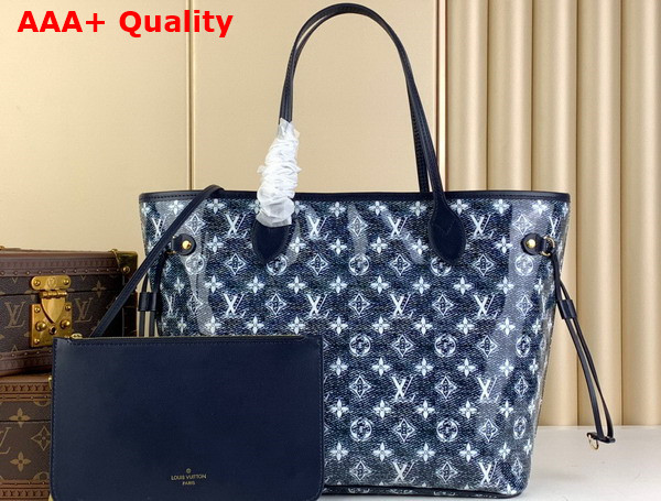 Louis Vuitton Neverfull MM Tote in Blue Monoglam Coated Canvas M22921 Replica