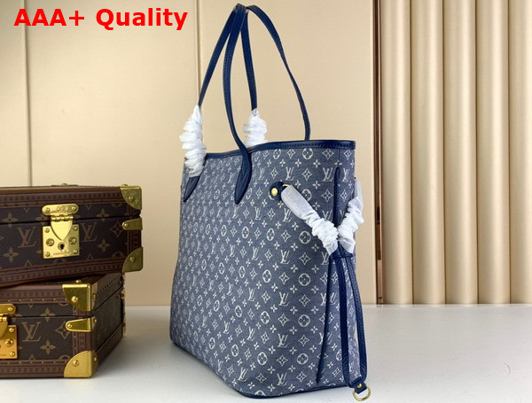 Louis Vuitton Neverfull MM Tote in Blue Monogram Jacquard Denim Replica