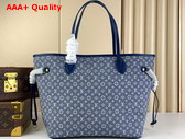 Louis Vuitton Neverfull MM Tote in Blue Monogram Jacquard Denim Replica