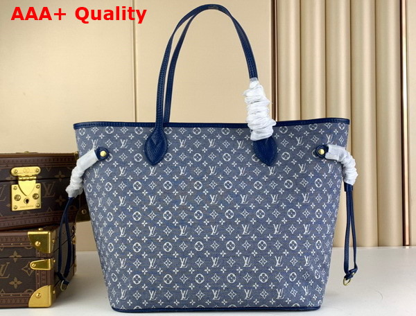 Louis Vuitton Neverfull MM Tote in Blue Monogram Jacquard Denim Replica