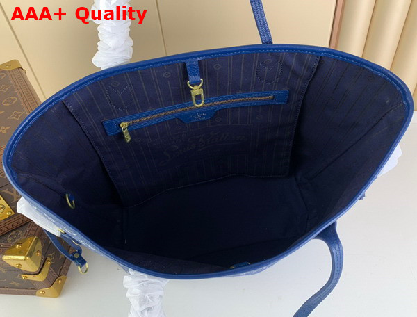 Louis Vuitton Neverfull MM Tote in Blue Monogram Jacquard Denim Replica