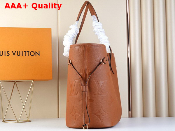 Louis Vuitton Neverfull MM Tote in Brown Embossed Monogram Empreinte Leather Replica