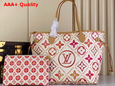 Louis Vuitton Neverfull MM Tote in Coral Monogram Tiles Canvas M25317 Replica
