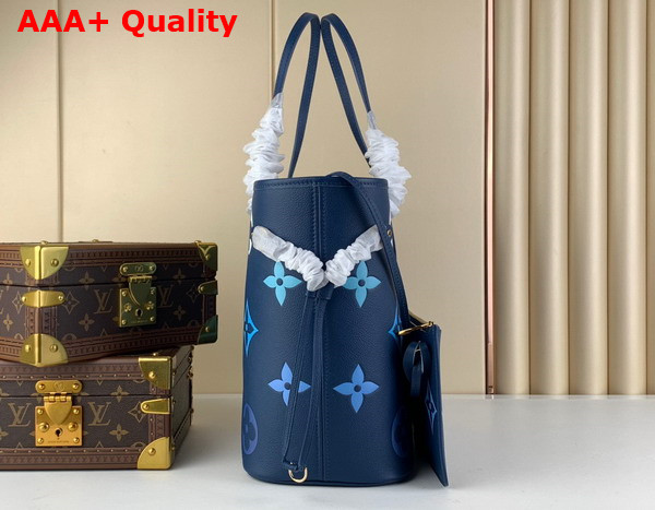 Louis Vuitton Neverfull MM Tote in Gradient Blue Monogram Empreinte Embossed Cowhide Leather M46514 Replica