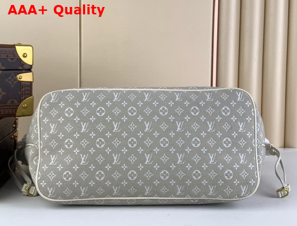 Louis Vuitton Neverfull MM Tote in Grey Monogram Jacquard Denim Replica