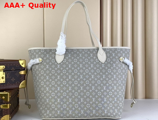 Louis Vuitton Neverfull MM Tote in Grey Monogram Jacquard Denim Replica