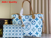 Louis Vuitton Neverfull MM Tote in Lagoon Blue Monogram Tiles Coated Canvas M11263 Replica
