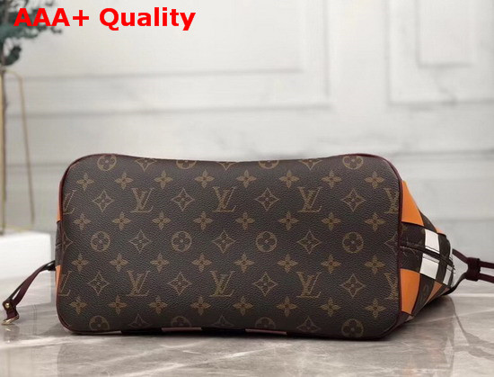 Louis Vuitton Neverfull MM Tote in Monogram Canvas Interwoven with Stripes of Smooth Colored Leather Replica