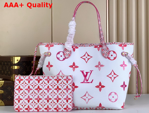 Louis Vuitton Neverfull MM Tote in Pink Monogram Coated Canvas M22980 Replica