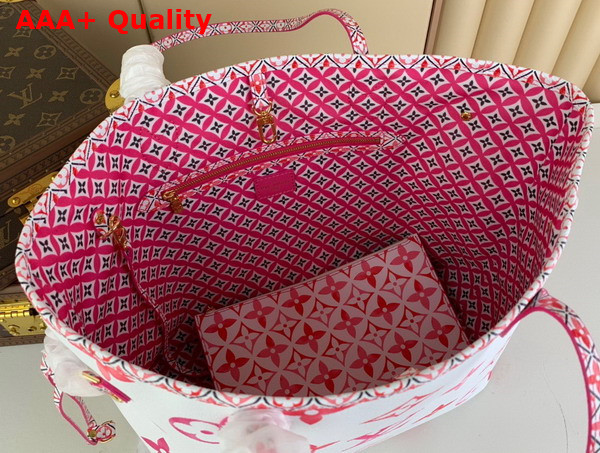 Louis Vuitton Neverfull MM Tote in Pink Monogram Coated Canvas M22980 Replica