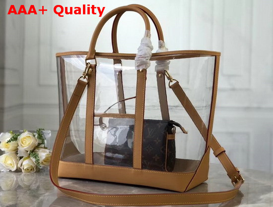 Louis Vuitton Neverfull MM Transparent PVC and Tan Calf Leather Replica