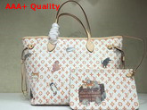 Louis Vuitton Neverfull MM White Transformed Monogram Canvas M44459 Replica