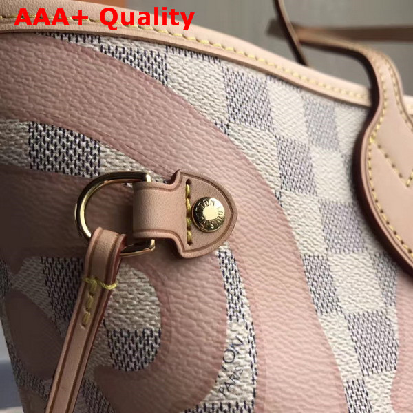 Louis Vuitton Neverfull MM in Damier Azur Canvas Overlaid with a Splashy Monogram Print N41050 Replica