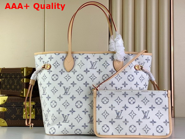 Louis Vuitton Neverfull MM in Multicolor Beige Monogram Jacquard Fabric M24905 Replica