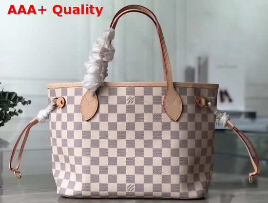 Louis Vuitton Neverfull PM Damier Azur Canvas with Pink Interior Replica